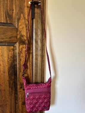 lug Quilted Crossbody Bag in Burgundy